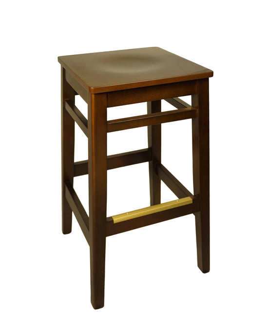 BFM Seating Trevor Backless Barstool In Mahogany/Walnut/Natural/Ebony Frame