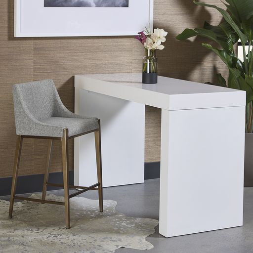 Sunpan Dionne Counter Stool in Monument Oatmeal / Monument Pebble