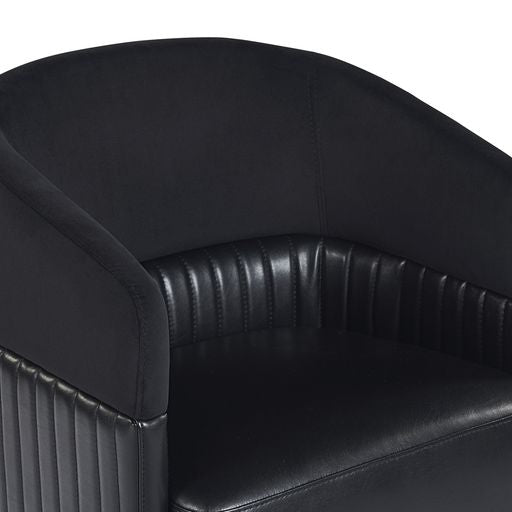 Sunpan Genval Wheeled Lounge Chair - Abbington Black/Cantina Black