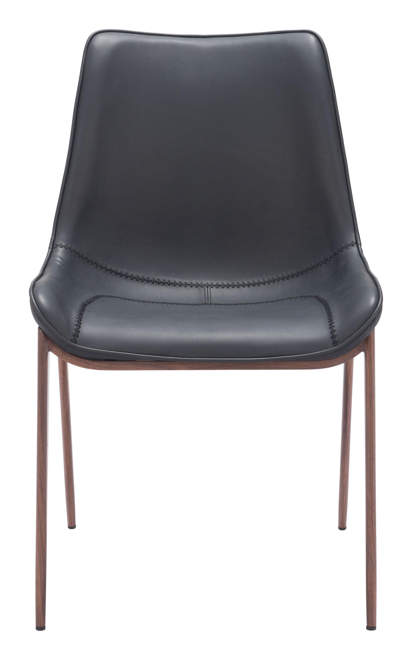 Zuo Modern Magnus Dining Chair in Black & Walnut/Gray & Walnut