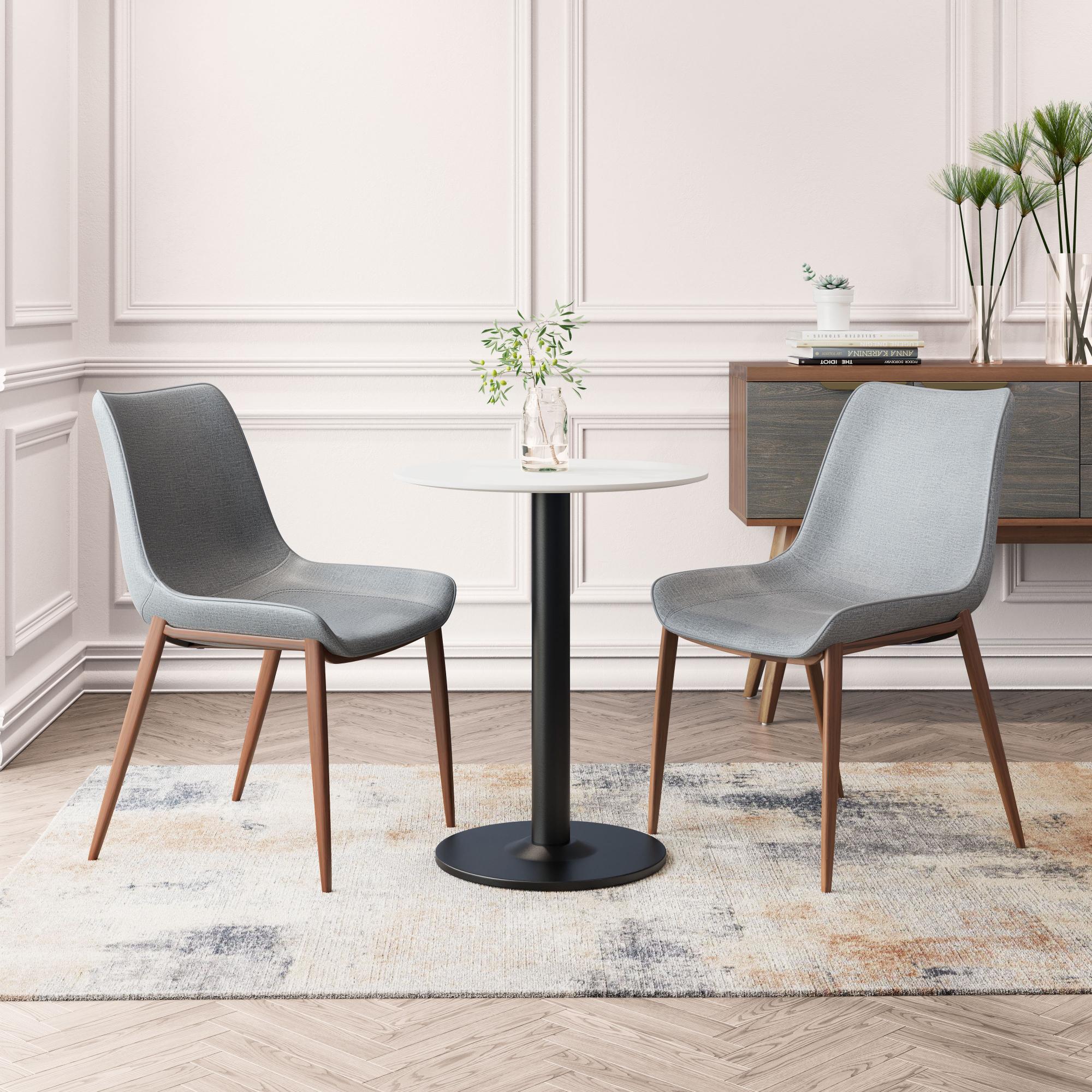 Zuo Modern Magnus Dining Chair in Black & Walnut/Gray & Walnut