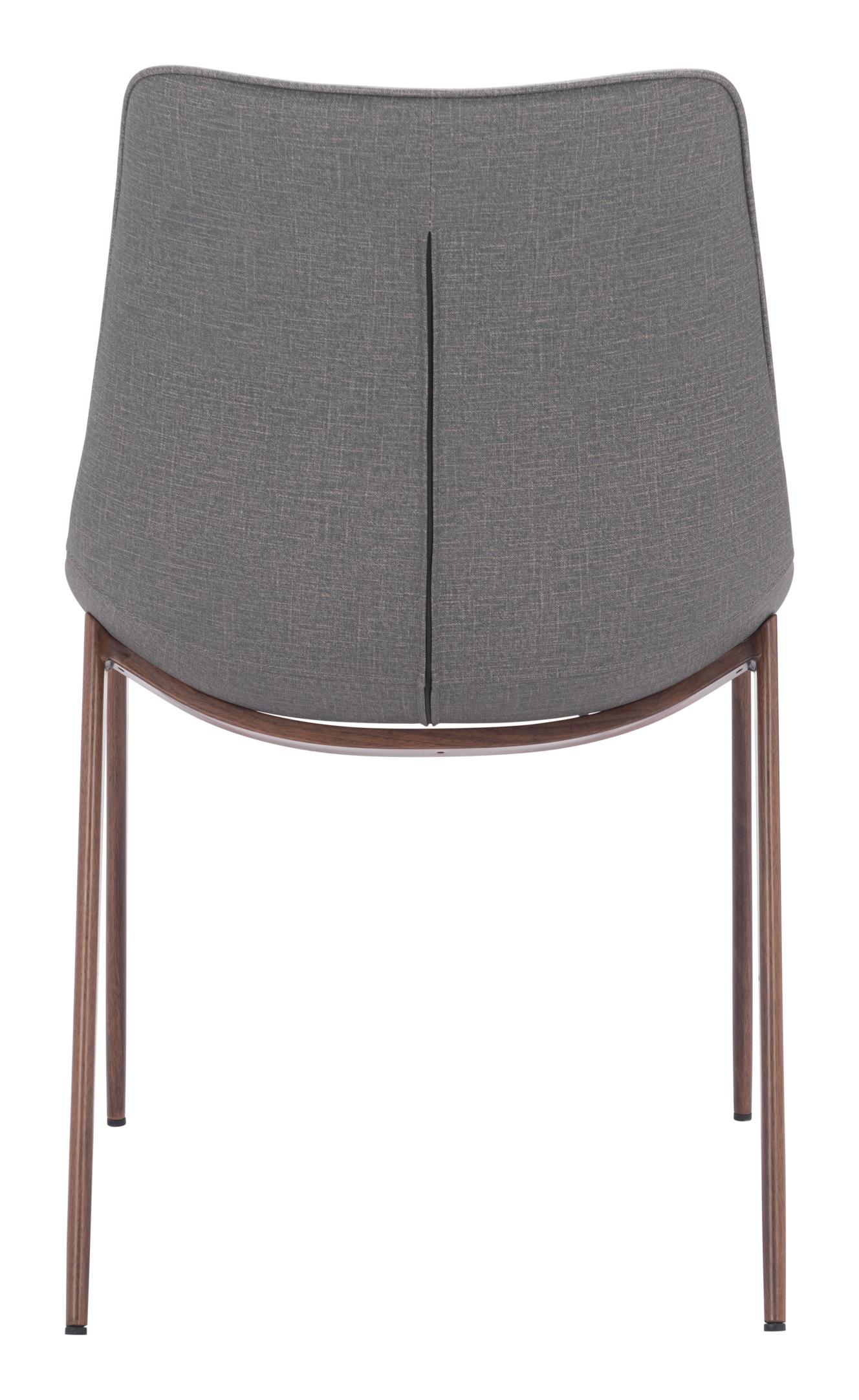 Zuo Modern Magnus Dining Chair in Black & Walnut/Gray & Walnut