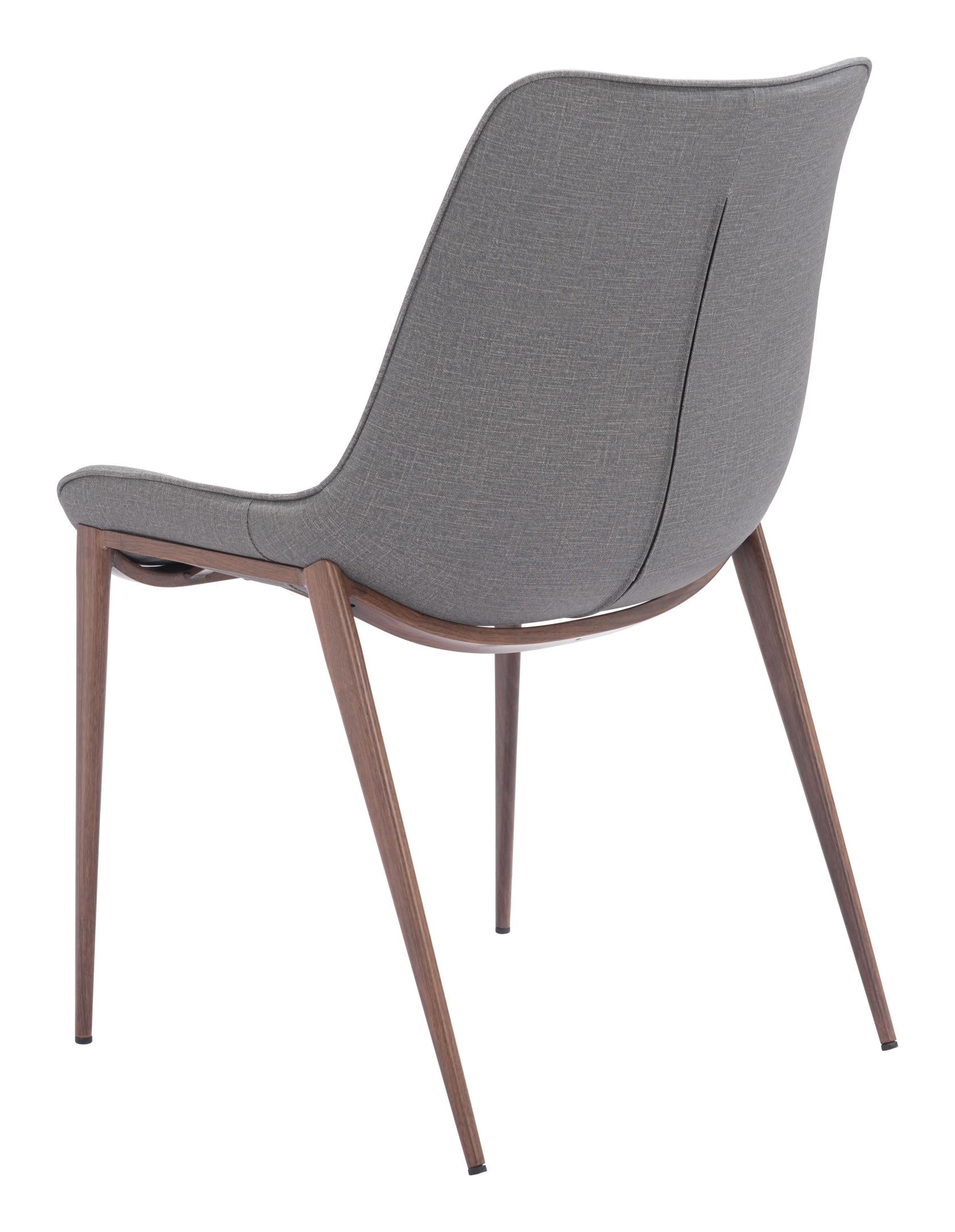 Zuo Modern Magnus Dining Chair in Black & Walnut/Gray & Walnut