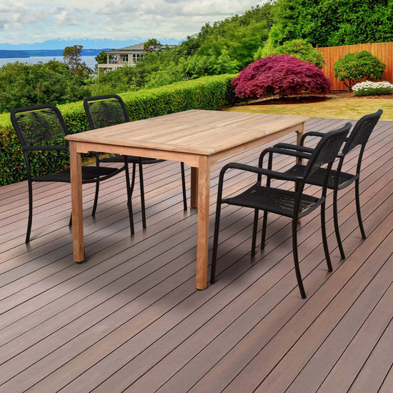 International Home Miami Amazonia Oosterdam 5 Piece Teak Rectangular Patio Dining Set