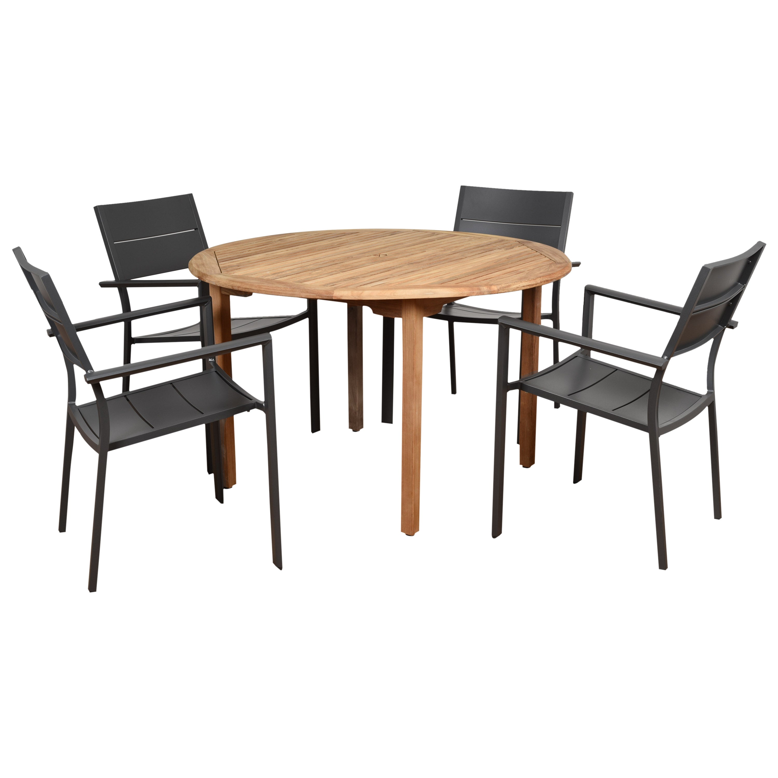 International Home Miami Amazonia Koningsdam 5 Piece Teak Round Patio Dining Set