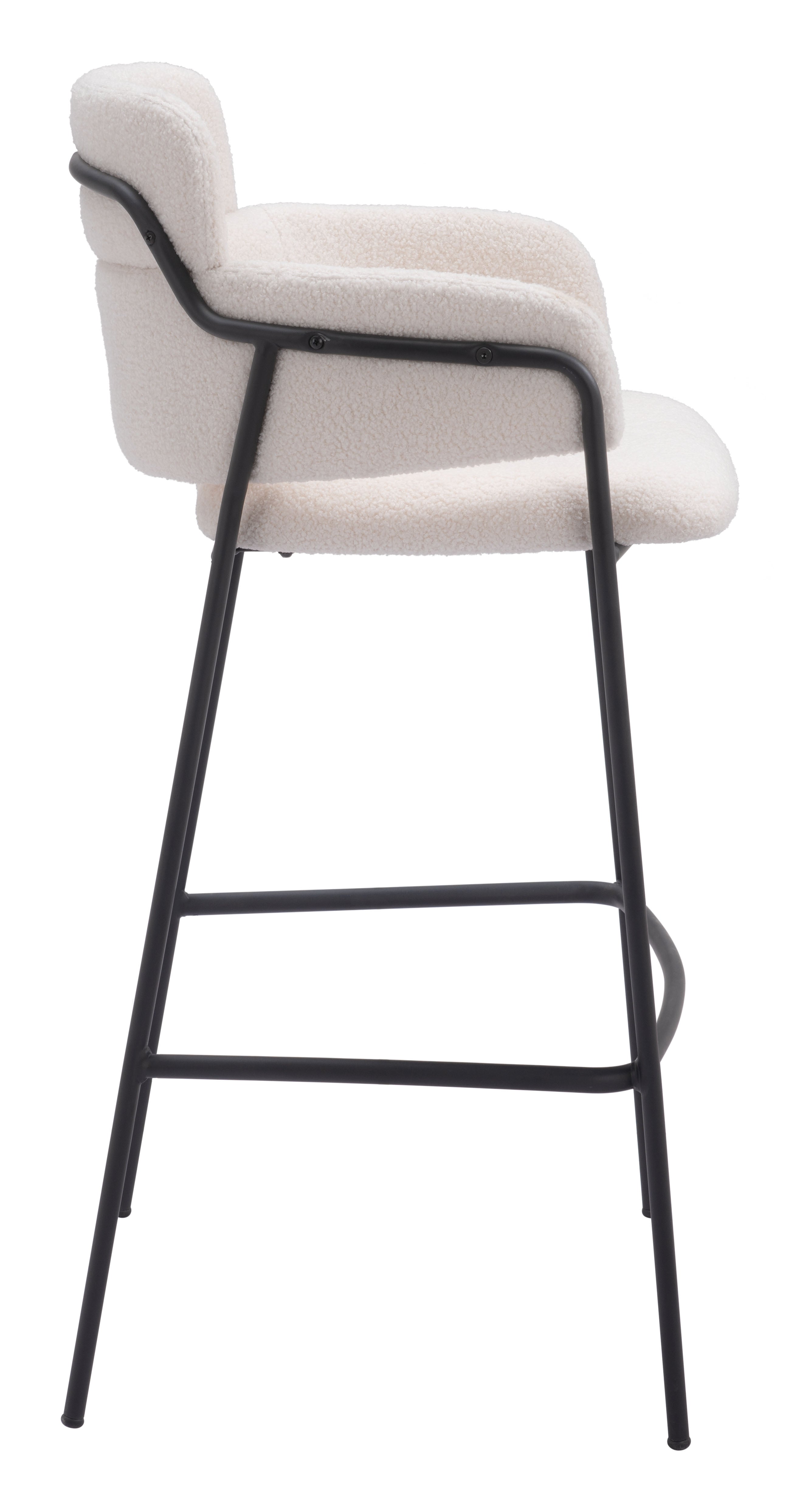Zuo Modern Marcel Barstool in Cream/Brown