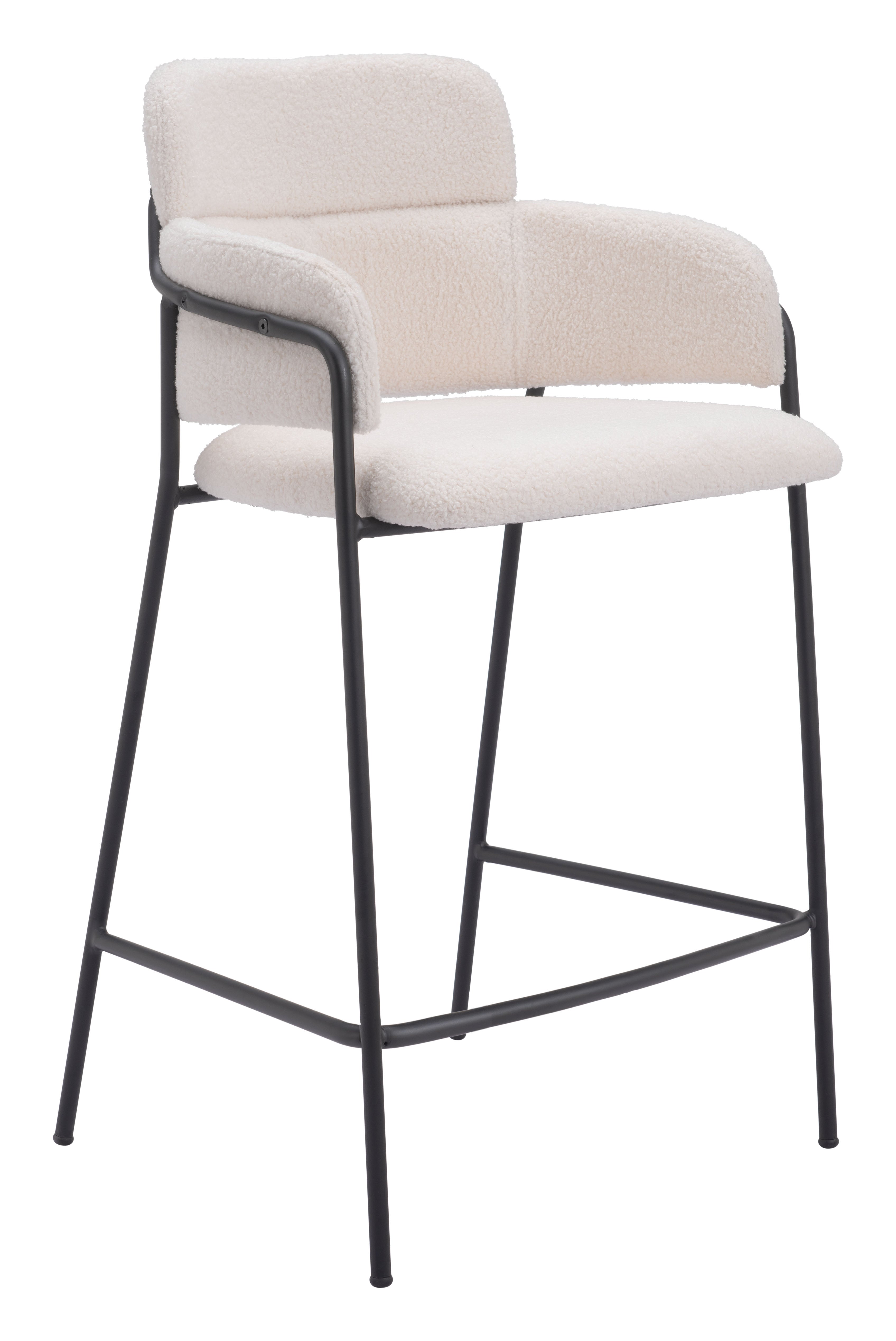 Zuo Modern Marcel Counter Stool in Cream/Brown