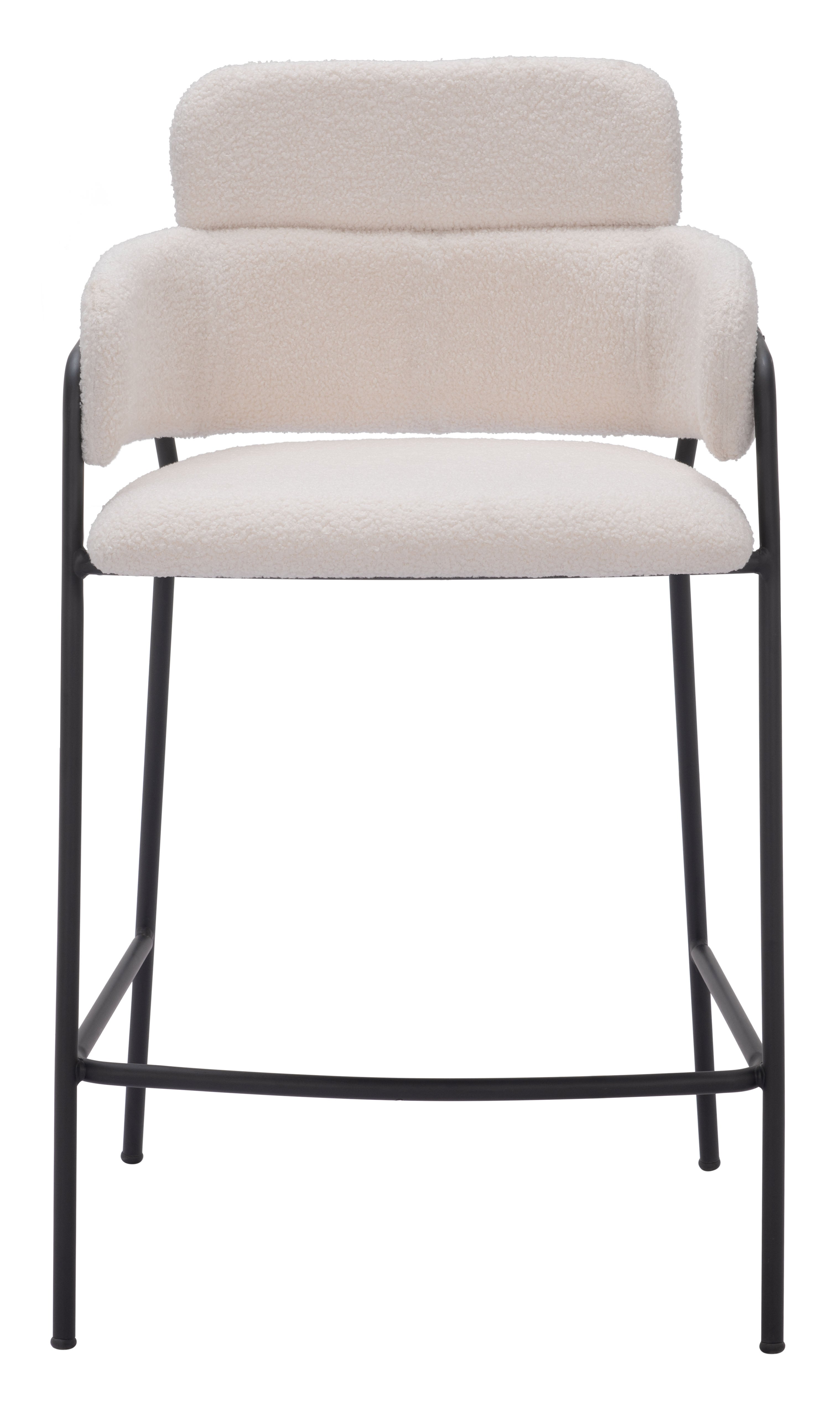 Zuo Modern Marcel Counter Stool in Cream/Brown