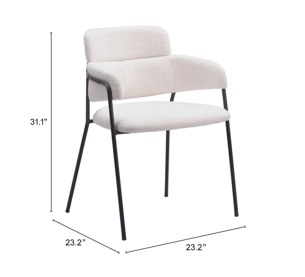 Zuo Modern Marcel Dining Chair in Cream/Brown