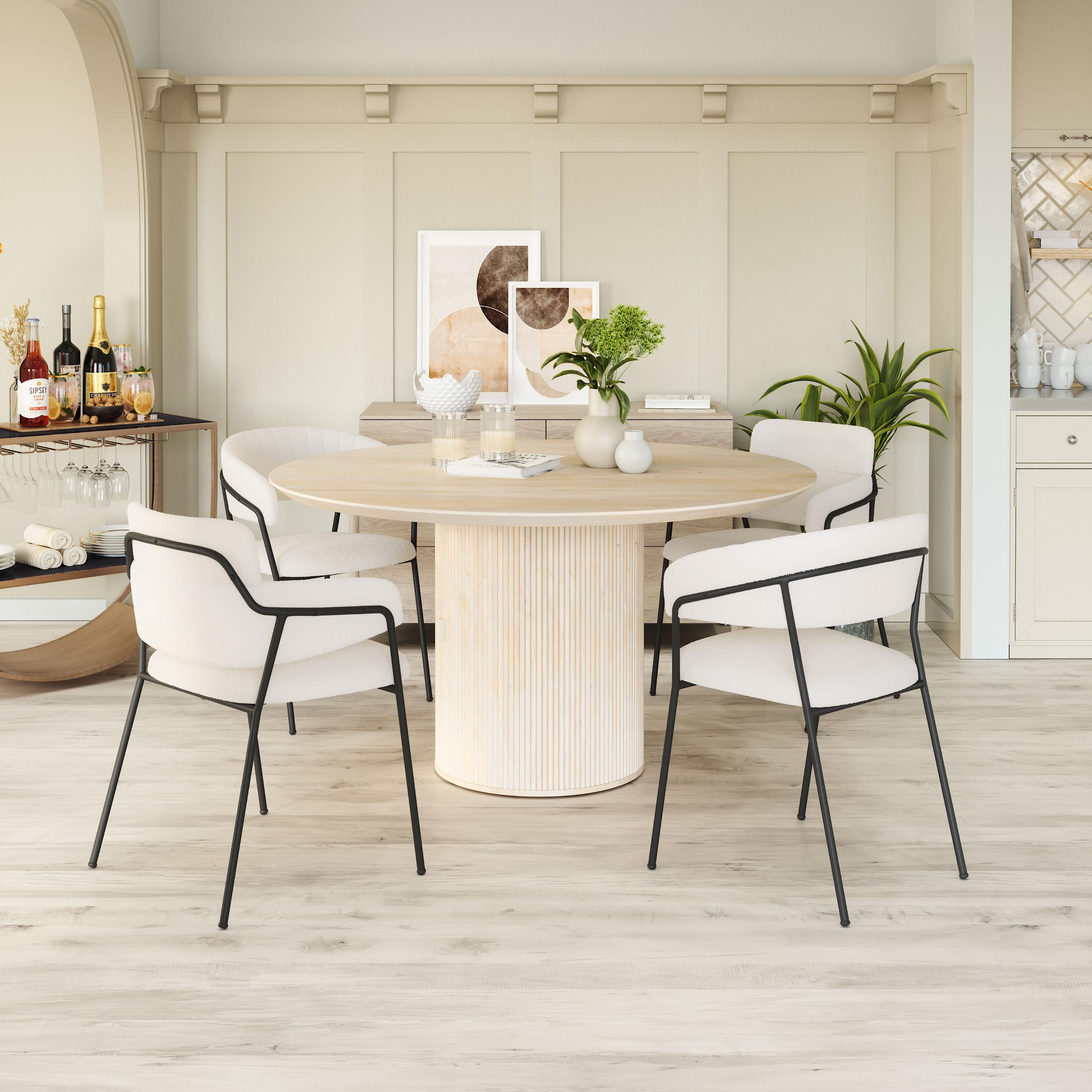 Zuo Modern Marcel Dining Chair in Cream/Brown