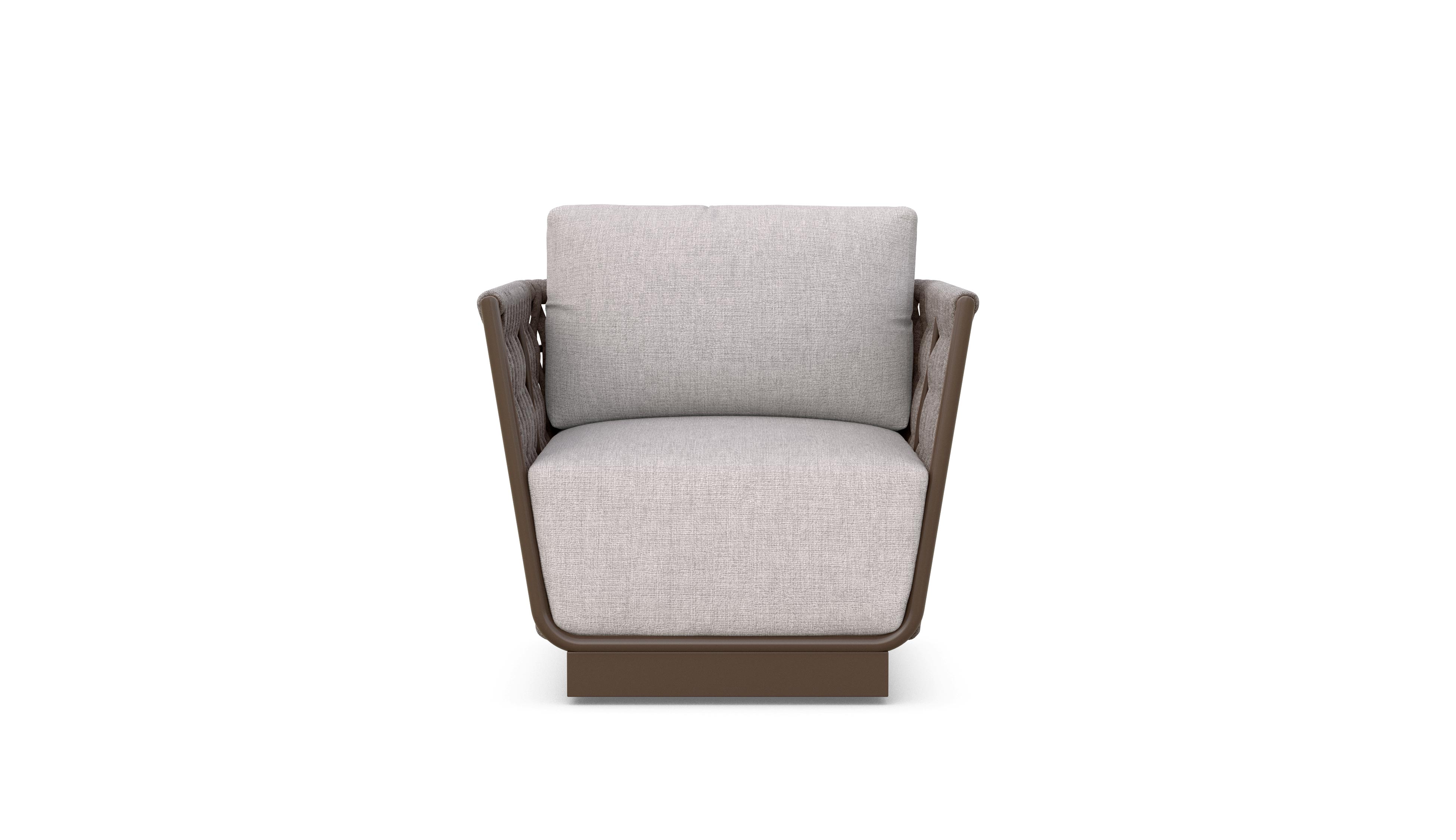 Azzurro Living Maui Swivel Club Chair With Fawn Cushion