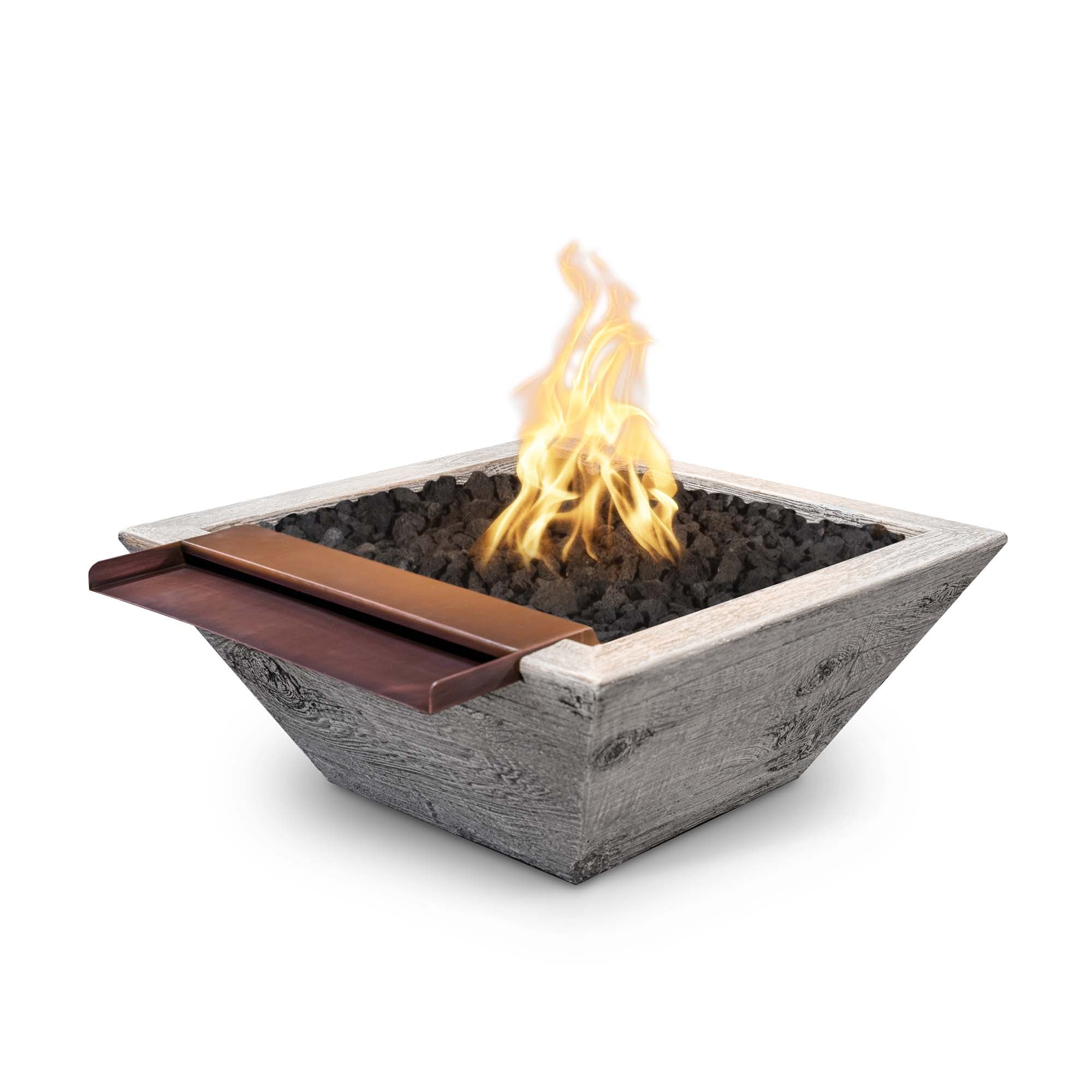 The Outdoor Plus Maya Wood Grain Fire and Wide Spill Water Bowl