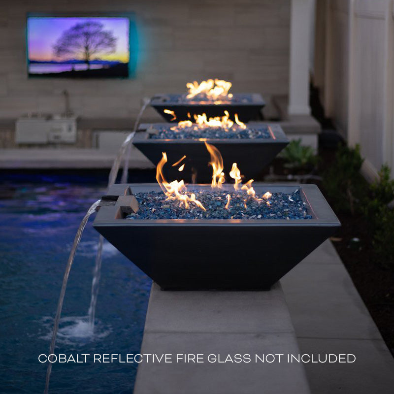 The Outdoor Plus Maya GFRC Fire & Water Bowl, Liquid Propane, 24", Java, Maya, GFRC, Outdoor