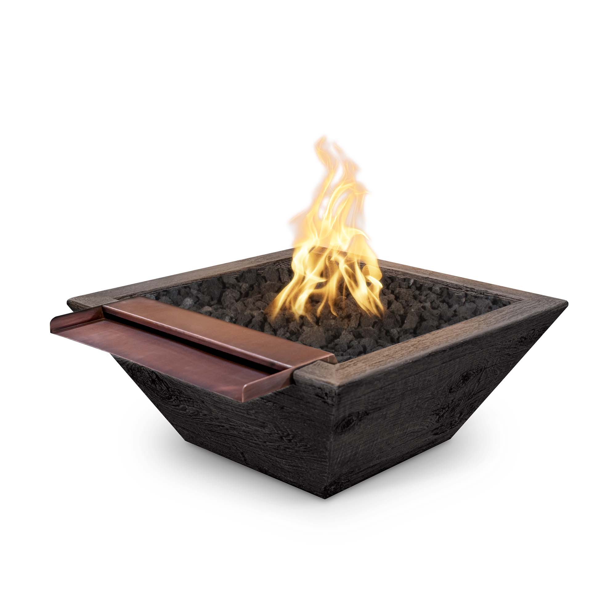 The Outdoor Plus Maya Wood Grain Fire and Wide Spill Water Bowl