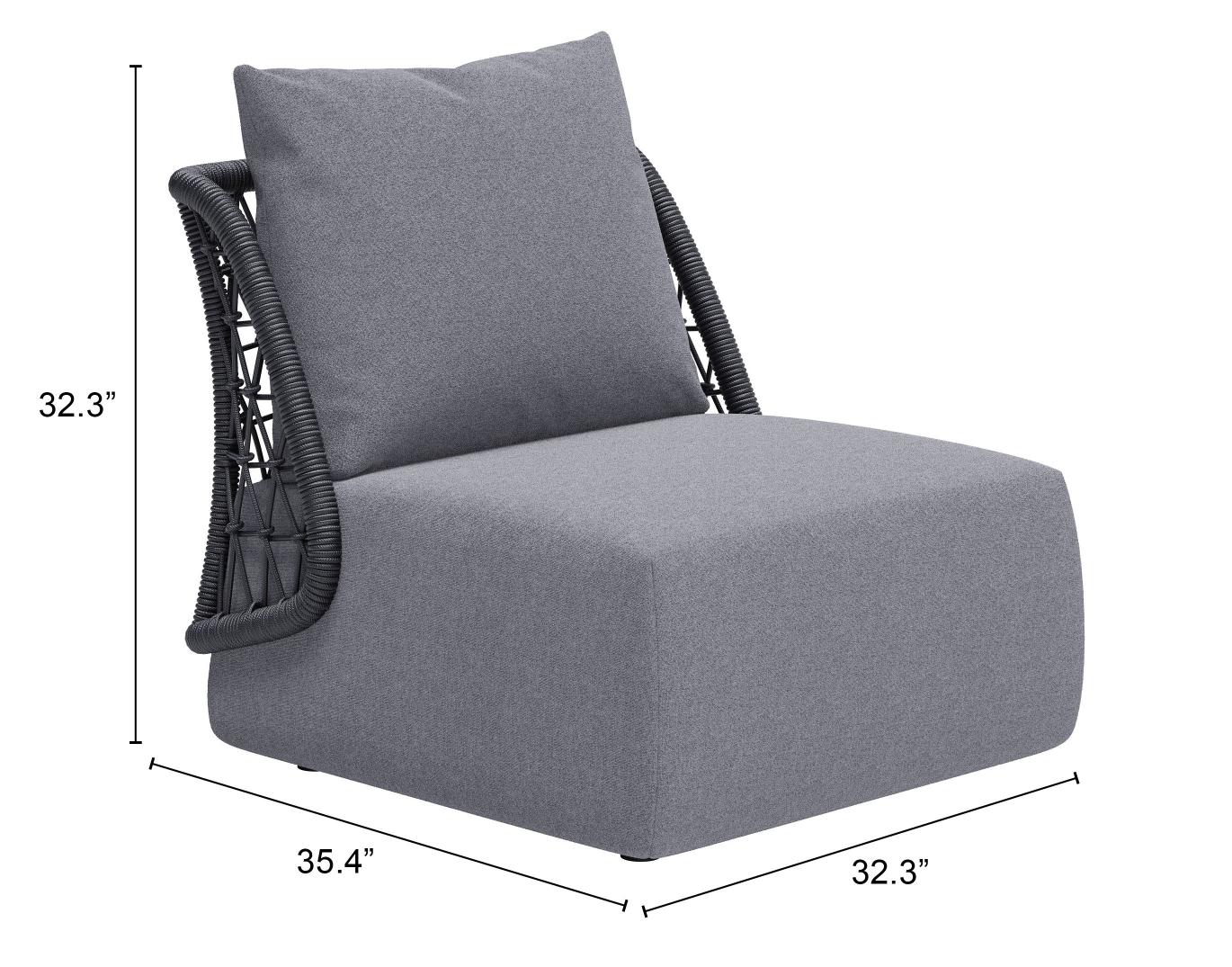 Zuo Modern Mekan Accent Chair in Gray