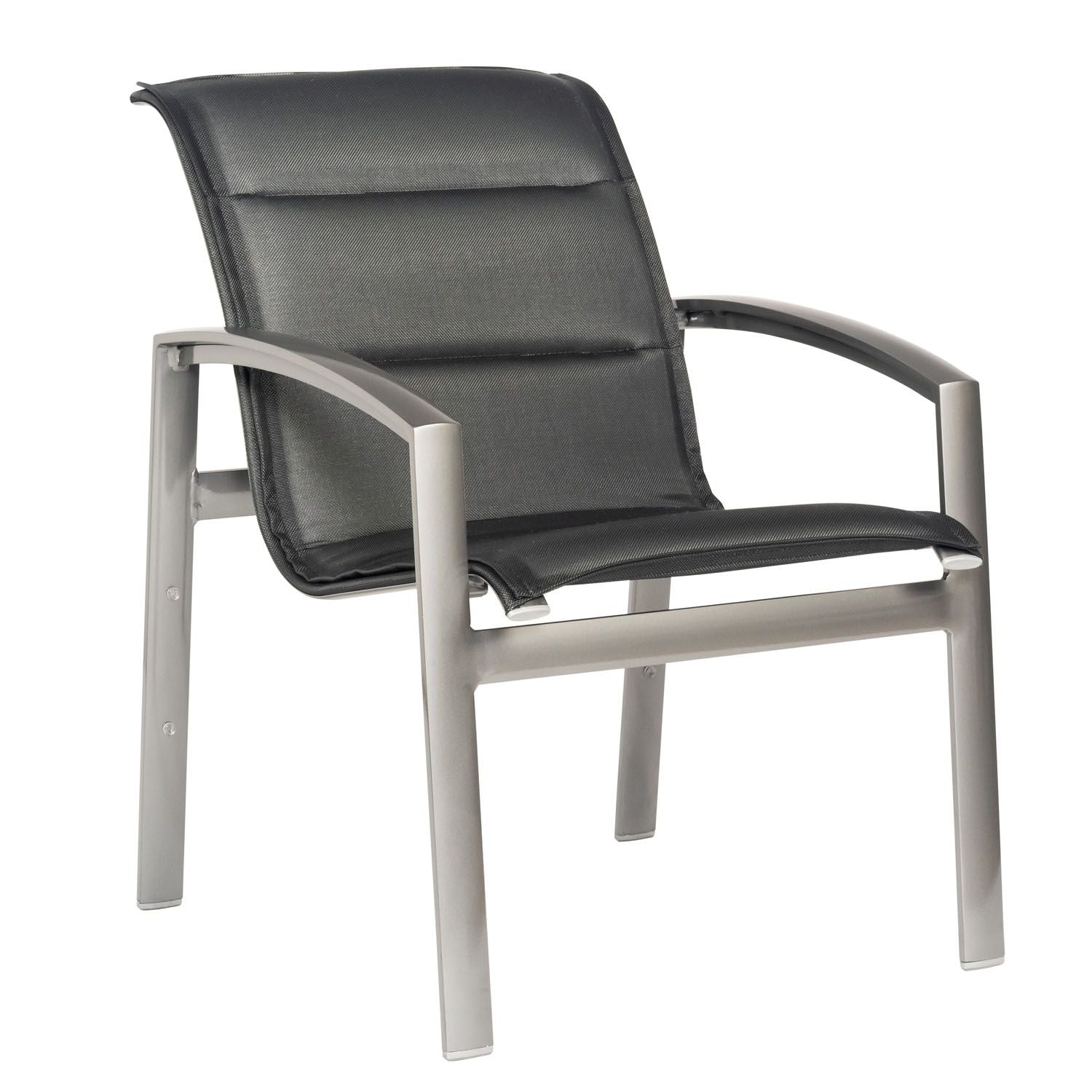 Woodard Metropolis Padded Sling Stacking Dining Armchair