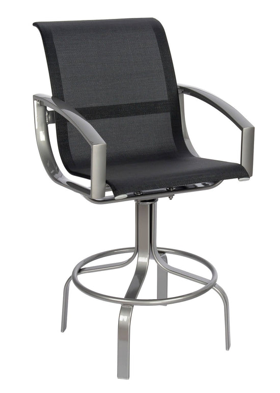 Woodard Metropolis Sling Swivel Bar Stool