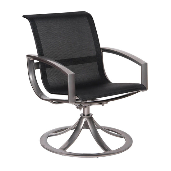 Woodard Metropolis Sling Swivel Dining Armchair