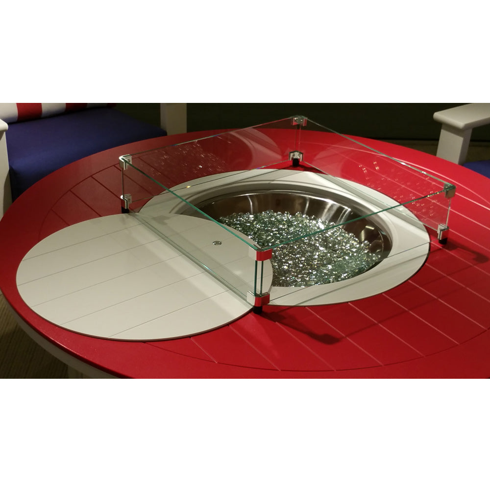 Textured WhiteKonaAdd Round Glass Fire Guard