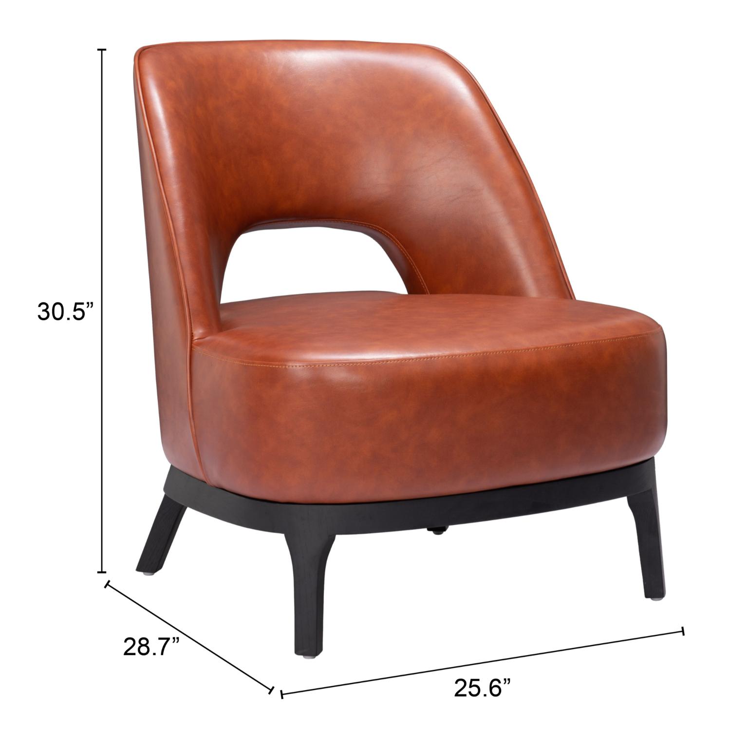 Zuo Modern Mistley Accent Chair in Brown/Gray