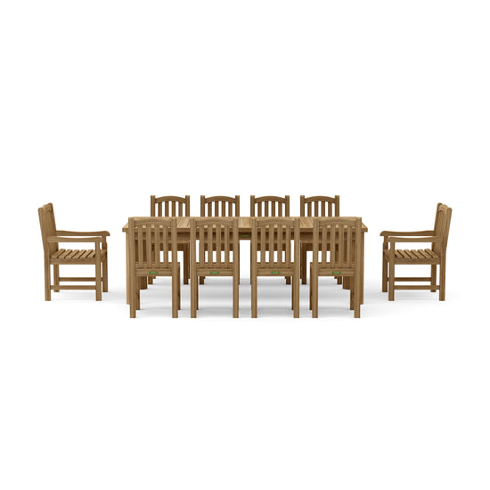 Anderson Teak 11-pc Chelsea Rectangular Dining Table Set