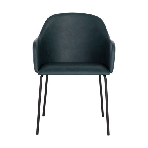 Sunpan Hensley Dining Armchair in Dark Teal / Dawn Grey / Hazelnut / Mina Warm Grey