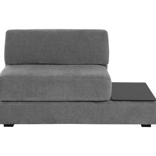 Sunpan Harmony Modular Armless Chair in Left-Shelf Danny Dark Grey / Right-Shelf Danny Dark Grey