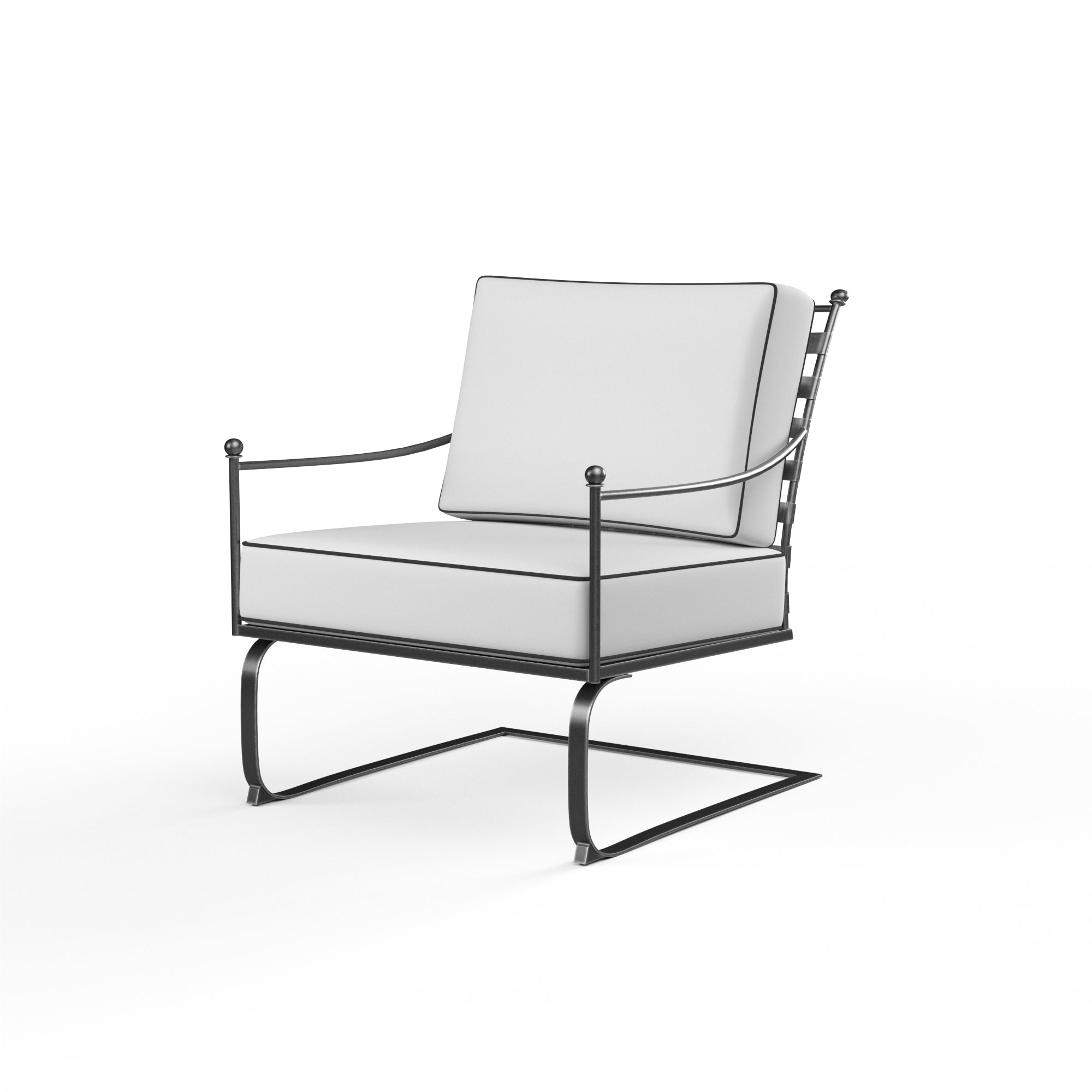 Sunset West Provence Wrought Iron Club Rocker with Cushion
