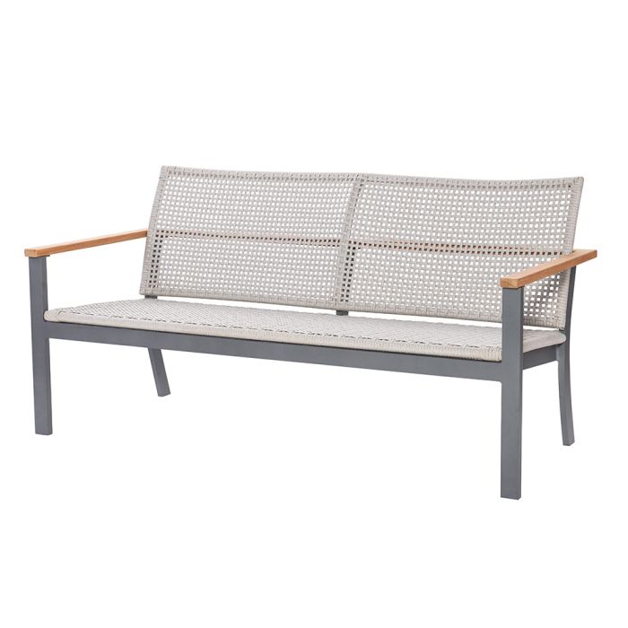 Royal Teak Naples Sofa Charcoal Aluminum and Rope