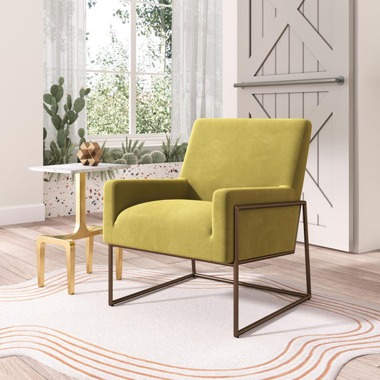 Zuo Modern New York Accent Chair in Olive Green