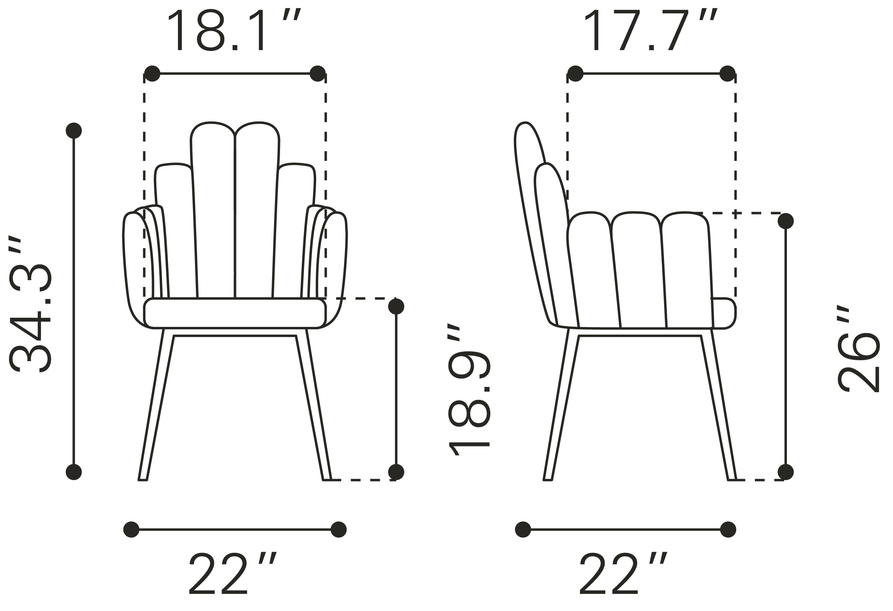 Zuo Modern Noosa Dining Chair in Navy Blue/Gray/Ivory