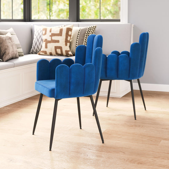 Zuo Modern Noosa Dining Chair in Navy Blue/Gray/Ivory