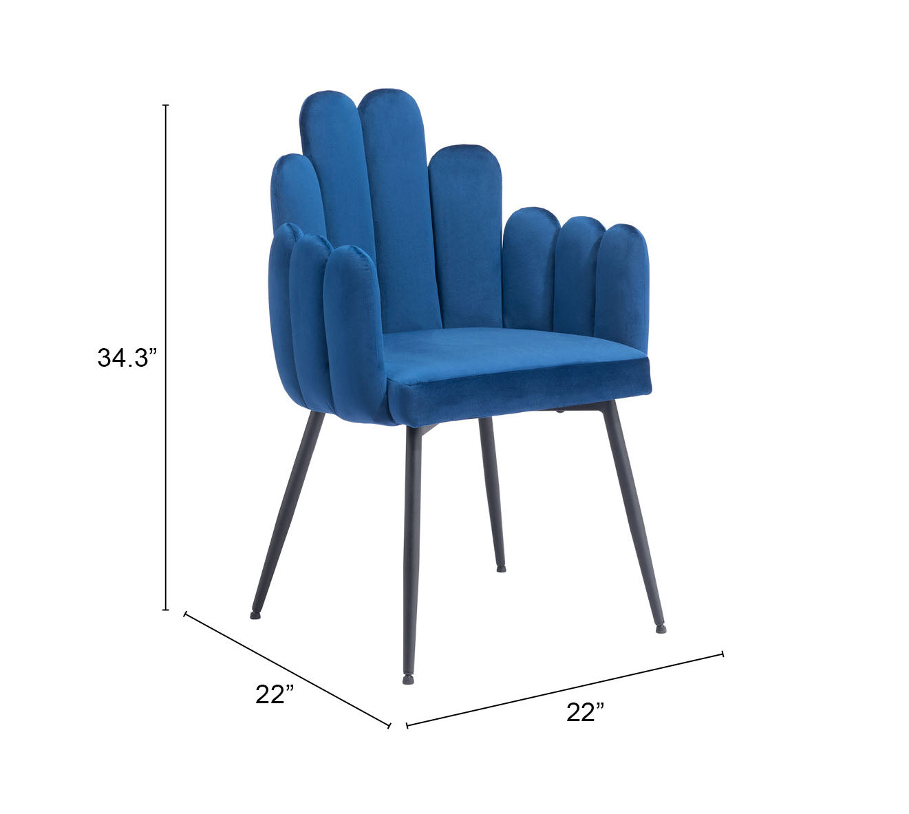 Zuo Modern Noosa Dining Chair in Navy Blue/Gray/Ivory