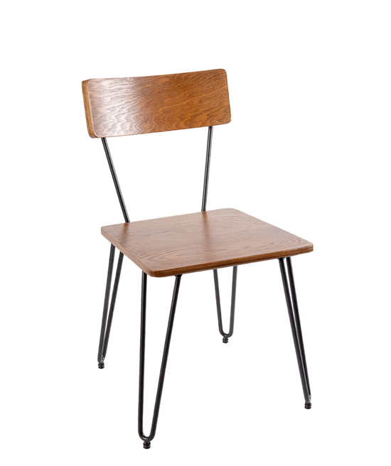 BFM Seating NV Side Chair With Steel Wire Frame - Sand Black Finish