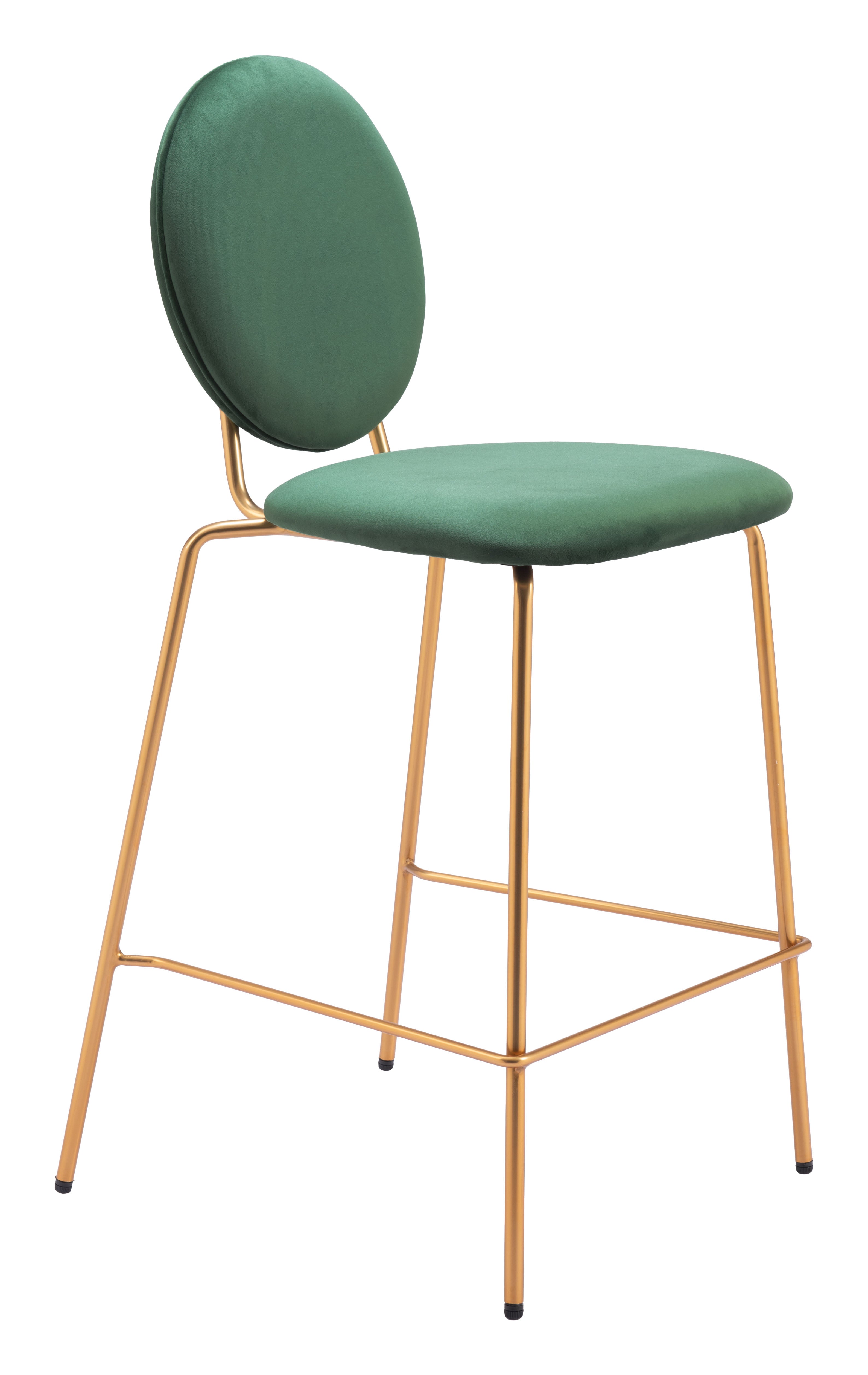 Zuo Modern Odessa Counter Stool in Green & Gold