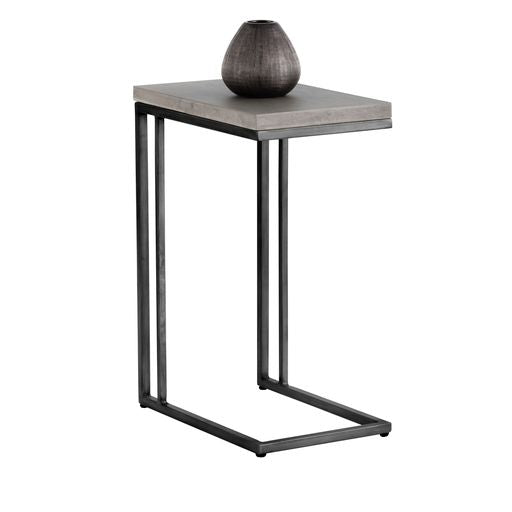 Sunpan Sawyer End Table Antique Brass-White / Black-Grey