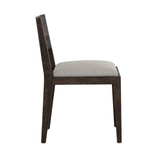 Sunpan Francis Dining Chair in Ash Grey-Linoso Ivory / Dark Brown-Linoso Light Grey