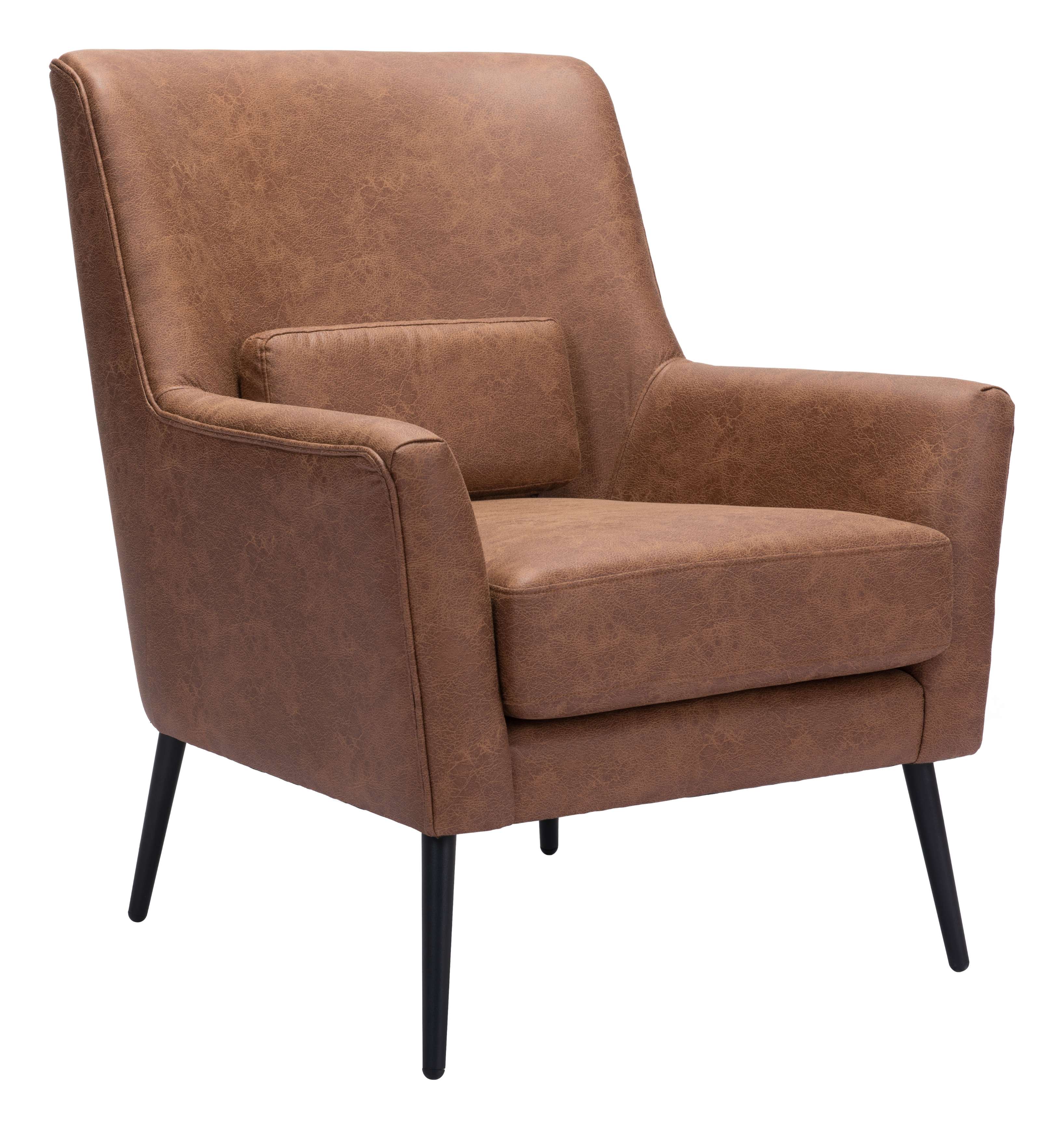 Zuo Modern Ontario Accent Chair Vintage in Brown/Black/Gray