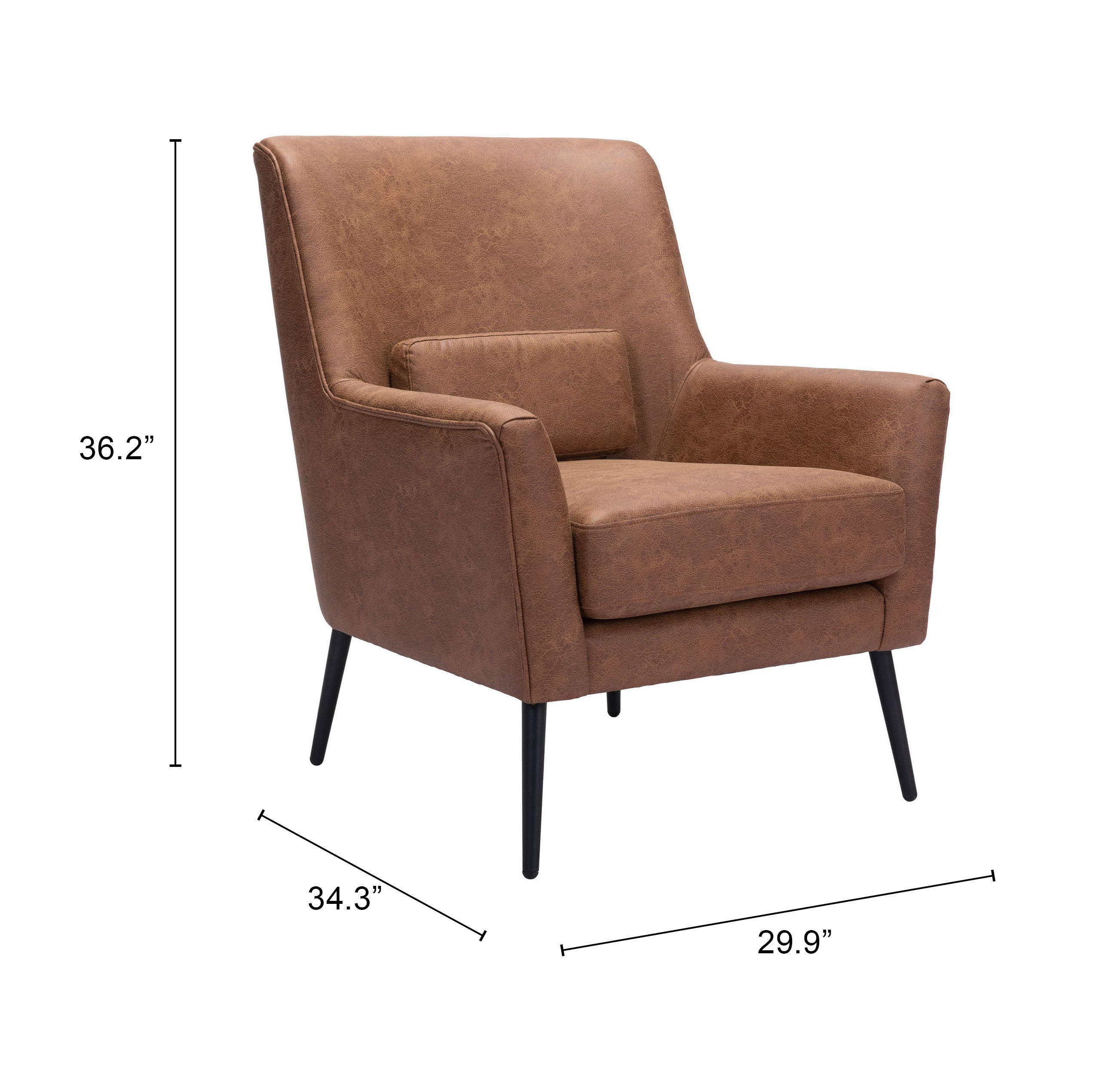 Zuo Modern Ontario Accent Chair Vintage in Brown/Black/Gray