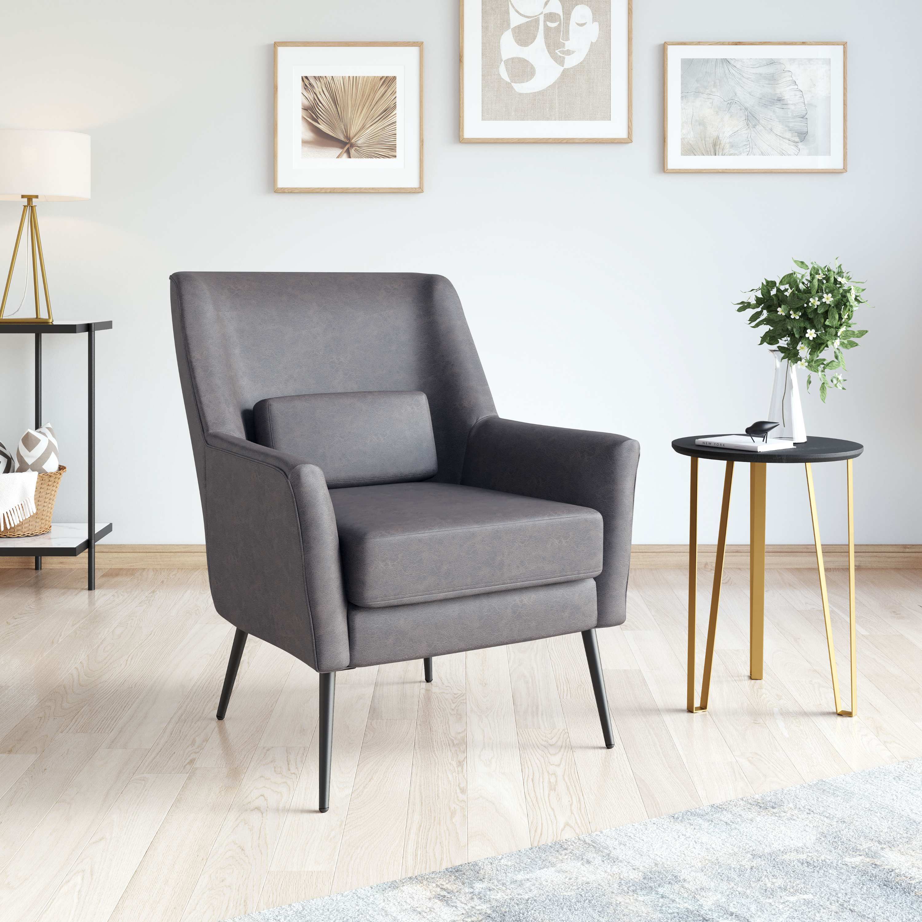 Zuo Modern Ontario Accent Chair Vintage in Brown/Black/Gray