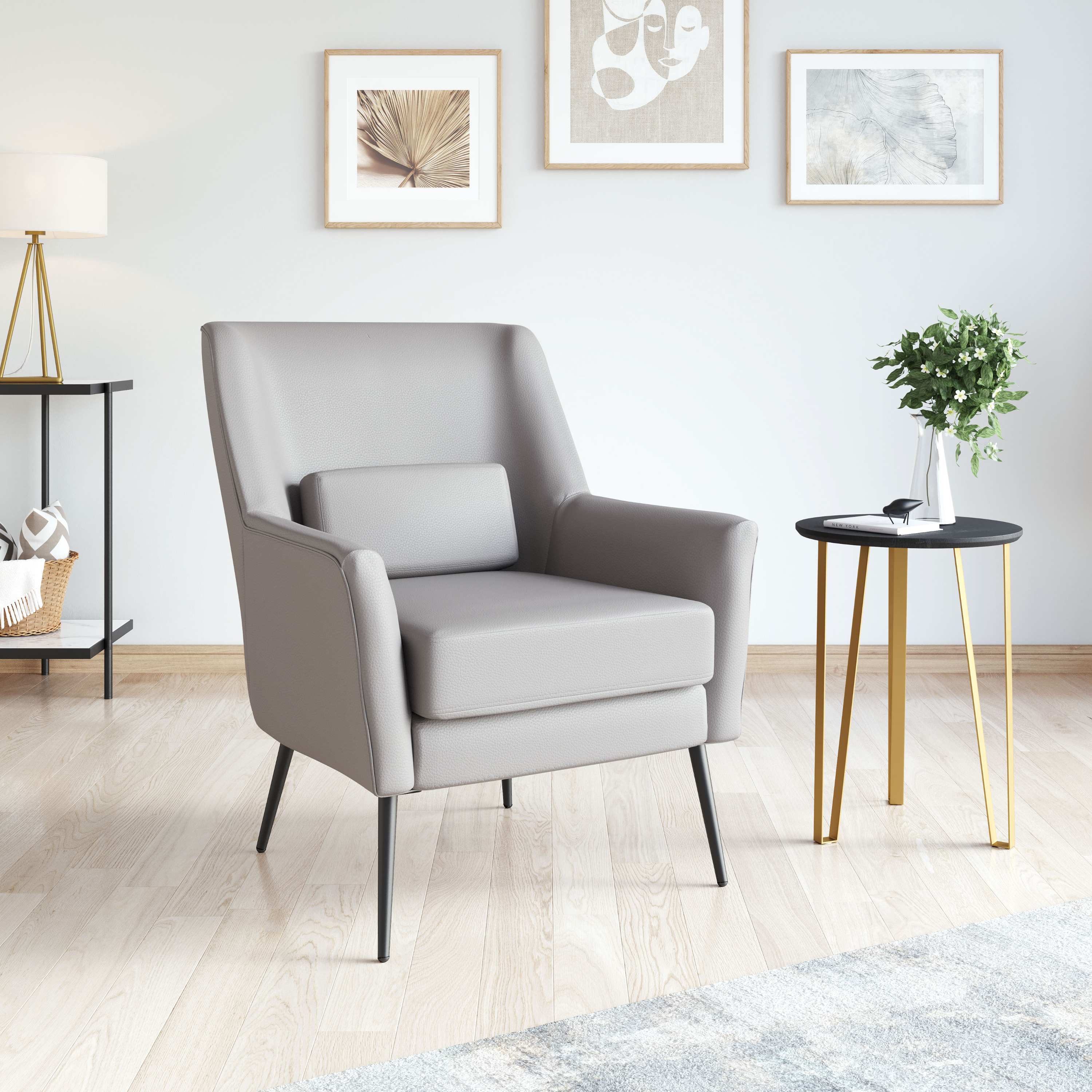 Zuo Modern Ontario Accent Chair Vintage in Brown/Black/Gray
