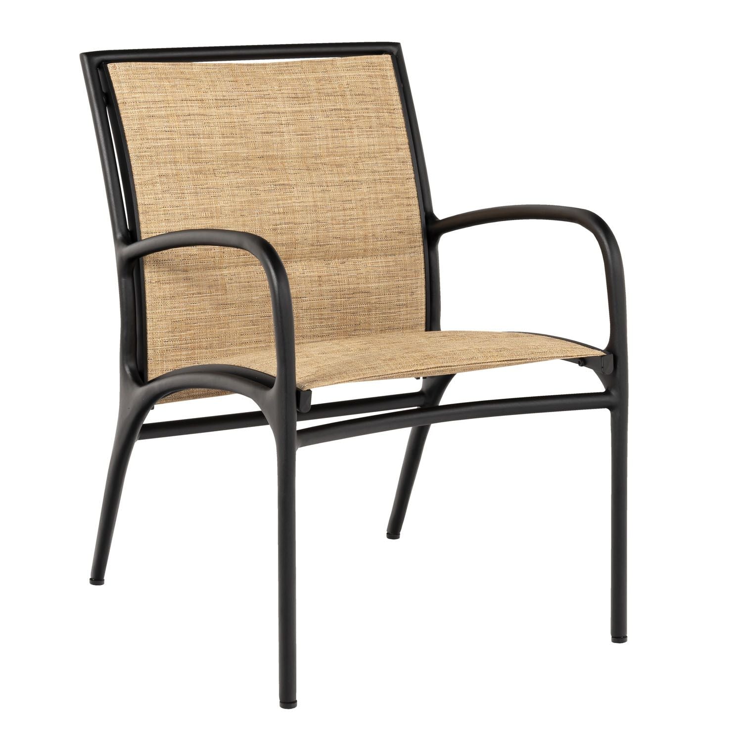 Woodard Orion Padded Sling Dining Armchair, Aged Teak, Augustine Alloy (Grade A), Grade A Fabric, Garden Chairs, Arm Chairs, Orion, Aluminum, Armchair, Curved, Outdoor