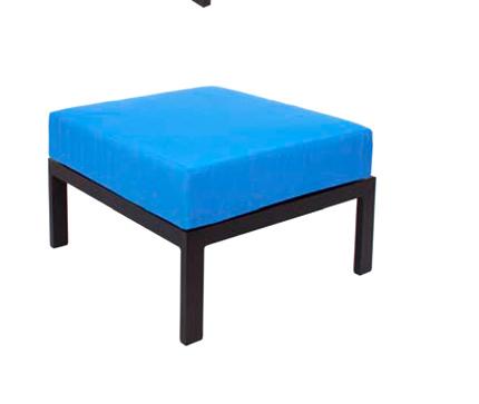 BFM Seating Belmar Ottoman Black/Soft Gray Frame - No Cushion