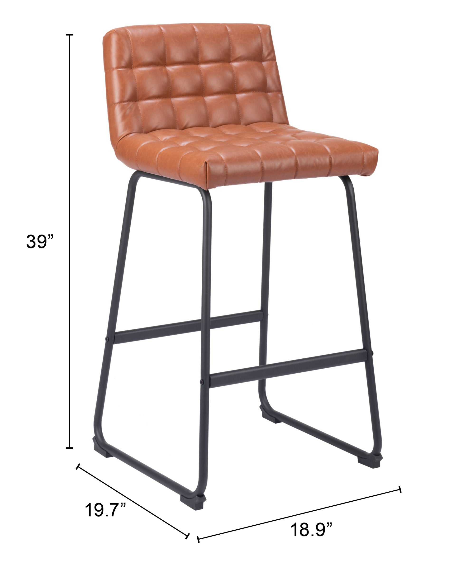 Zuo Modern Pago Barstool in Brown