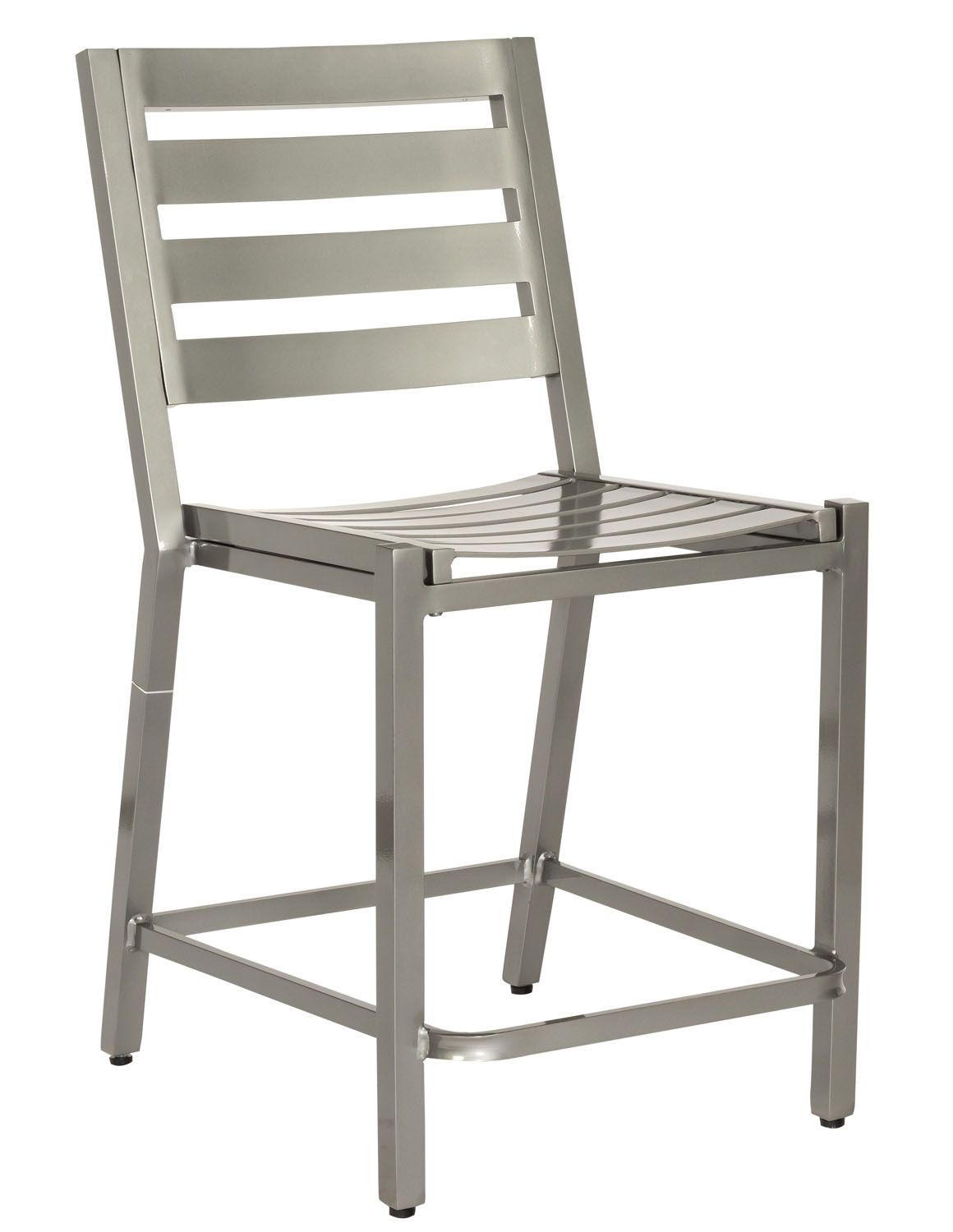 Woodard Palm Coast Slat Counter Stool Without Arms, Aged Teak, No Cushion, Grade A Fabric, Garden Chairs, Counter Stools, Palm Coast Slat, Aluminum, Counter Stools, Rectangular, Outdoor