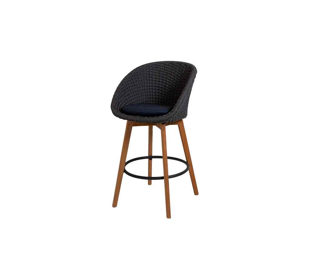 Cane-Line Peacock Bar Chair with Teak Legs