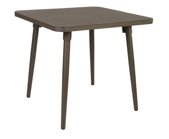 BFM Seating Fresco 4-Leg Dining Height Table With Solid Aluminum Top And Bronze Powder Coat