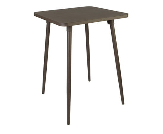 BFM Seating Fresco 4-Leg Bar Height Table With Walnut Synthetic Wood Top And Bronze Powder Coat Aluminum