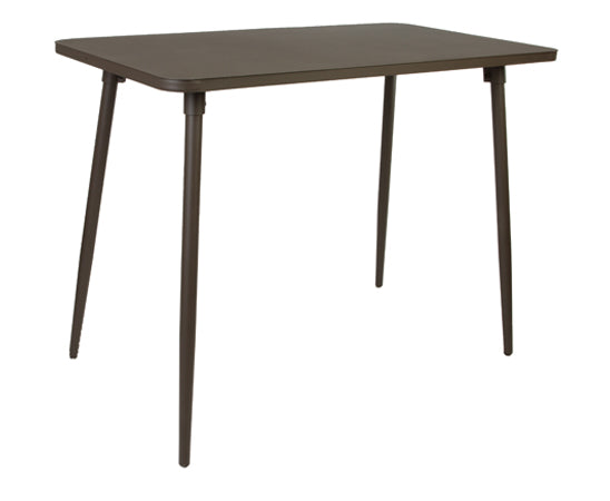 BFM Seating Fresco 4-Leg Bar Height Table With Walnut Synthetic Wood Top And Bronze Powder Coat Aluminum