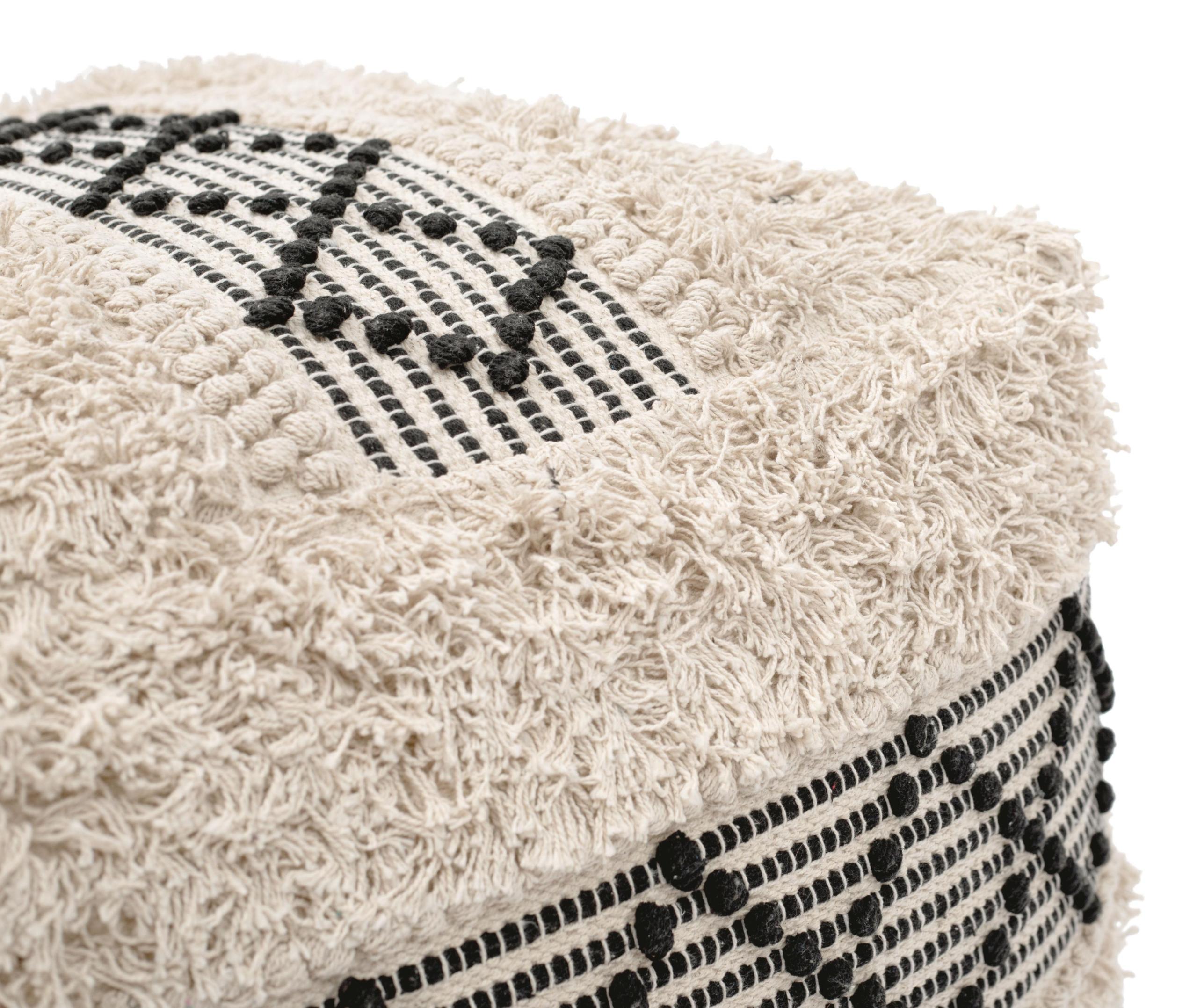 Zuo Modern Pisco Ottoman in Beige & Black